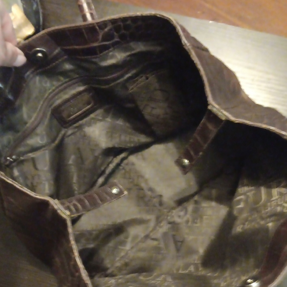 Furla Brown Crocodile-Embossed Women's Bag EUC - Picture 12 of 13